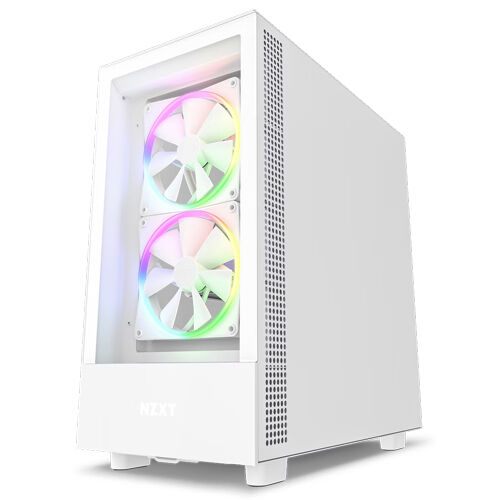  NZXT H7 Flow - CM-H71FW-01 - ATX Mid Tower PC Gaming Case -  Front I/O USB Type-C Port - Quick-Release Tempered Glass Side Panel - White  : Electronics
